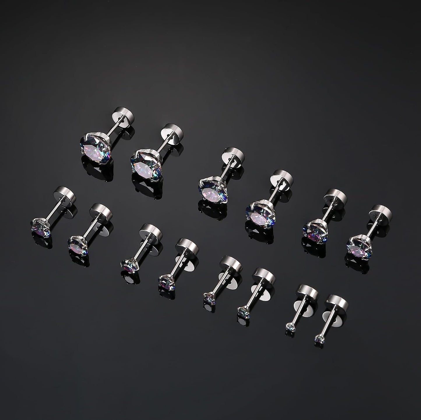 Fansilver Pendientes hipoalergénicos de 0.71 oz con parte trasera p...