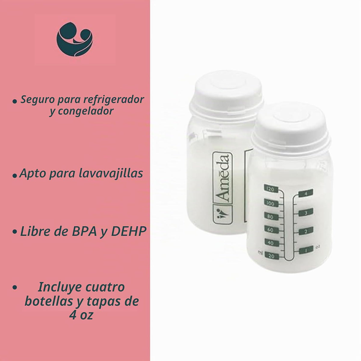 Ameda MYA Joy Plus Extractor de leche eléctrico + botellas de almac...