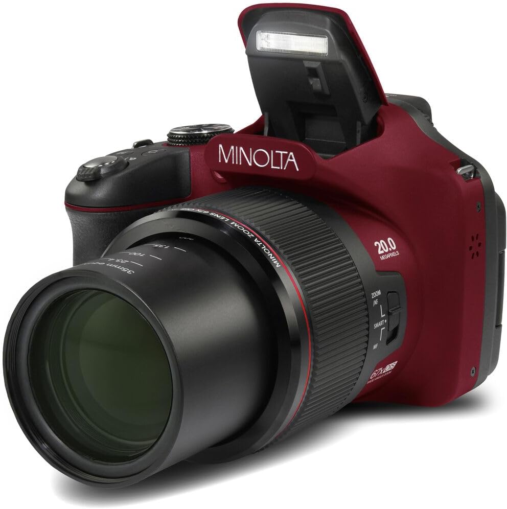MINOLTA MN67Z - Cámara digital de puente FHD de 20 MP \/ 1080P con...