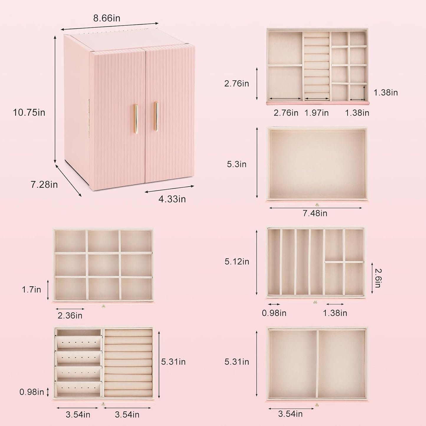 Dajasan Caja de Joyería para Niñas y Mujeres, Caja Organizadora de...