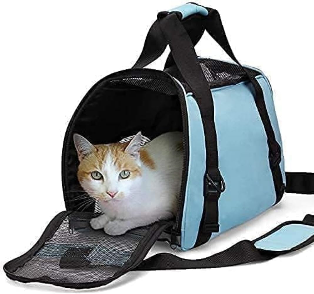 ZaneSun Transportador para gatos, transportador de viaje para masco...
