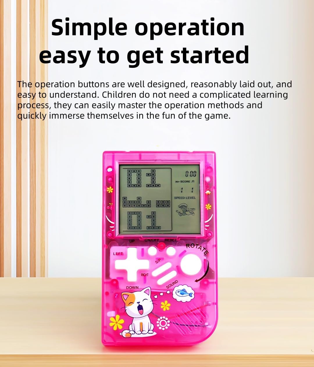 LZYCH Consola de juegos de ladrillo para niños, cuerpo transparente...