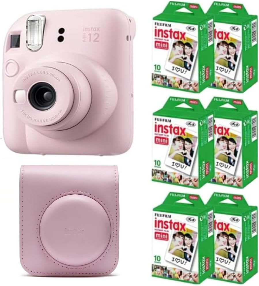 Fujifilm Cámara Instax Mini 12 de película instantánea (rosa flor)...