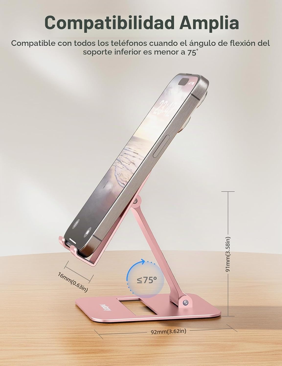 Nulaxy Paquete de 2 soportes plegables de aluminio para teléfono ce...