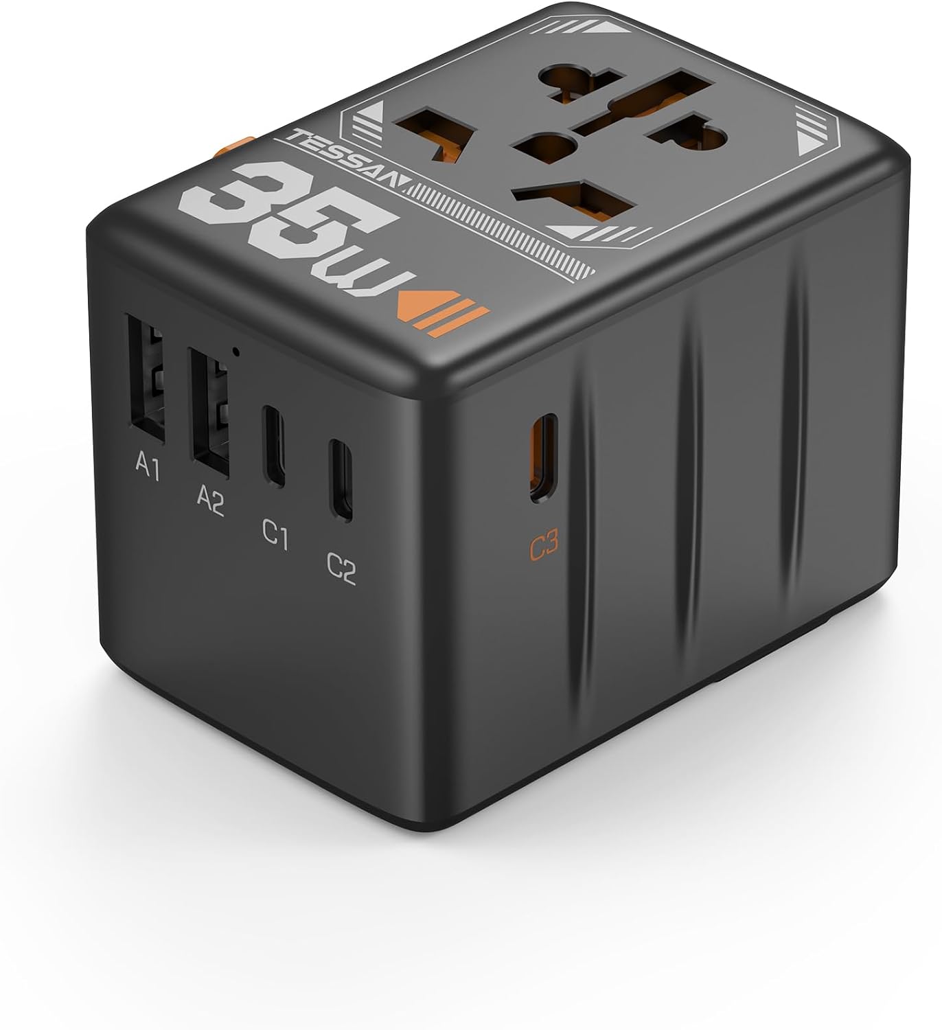 TESSAN Adaptador de viaje universal, adaptador de enchufe internaci...