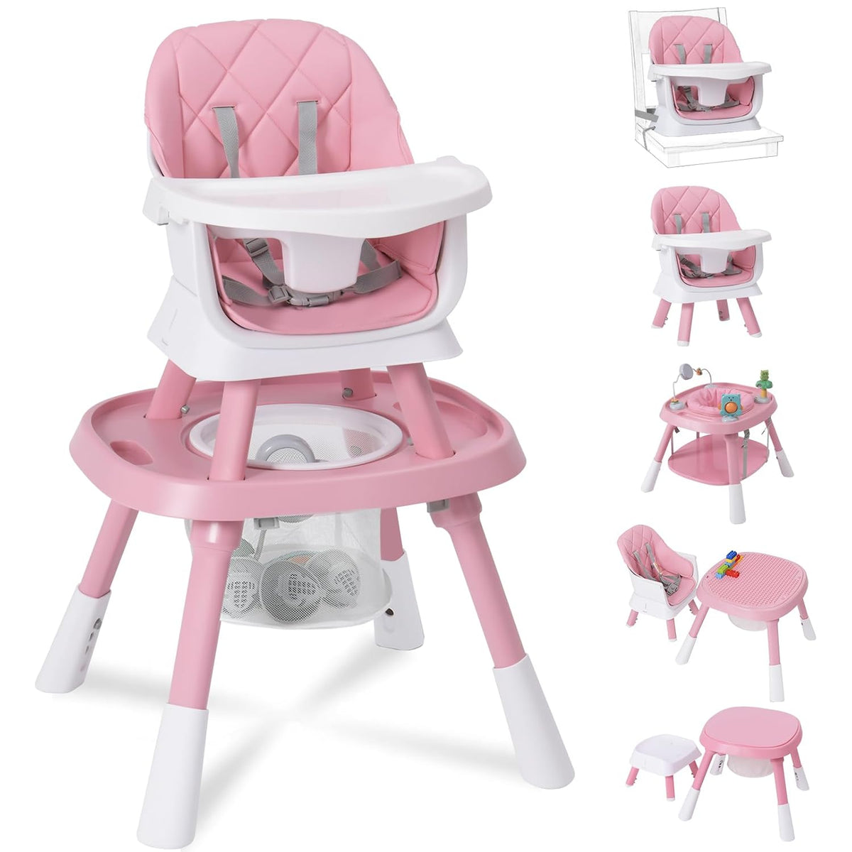 Babyliebe Silla alta para bebé 15 en 1, silla alta convertible para...