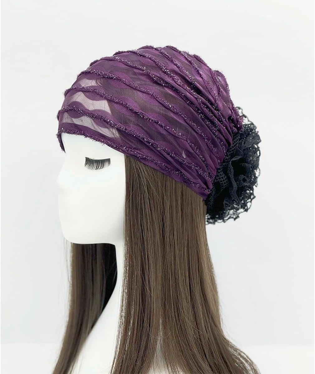 Pemilosci Paquete de 2 gorros de encaje para la cabeza, gorro de ma...