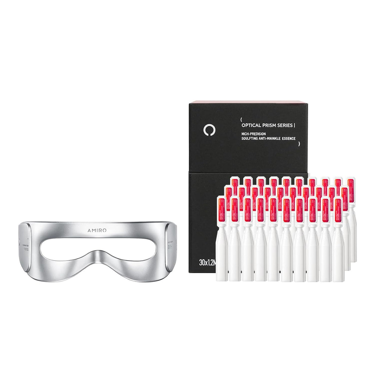 Mascarilla de terapia de luz roja AMIRO para ojos + Suero facial PD...