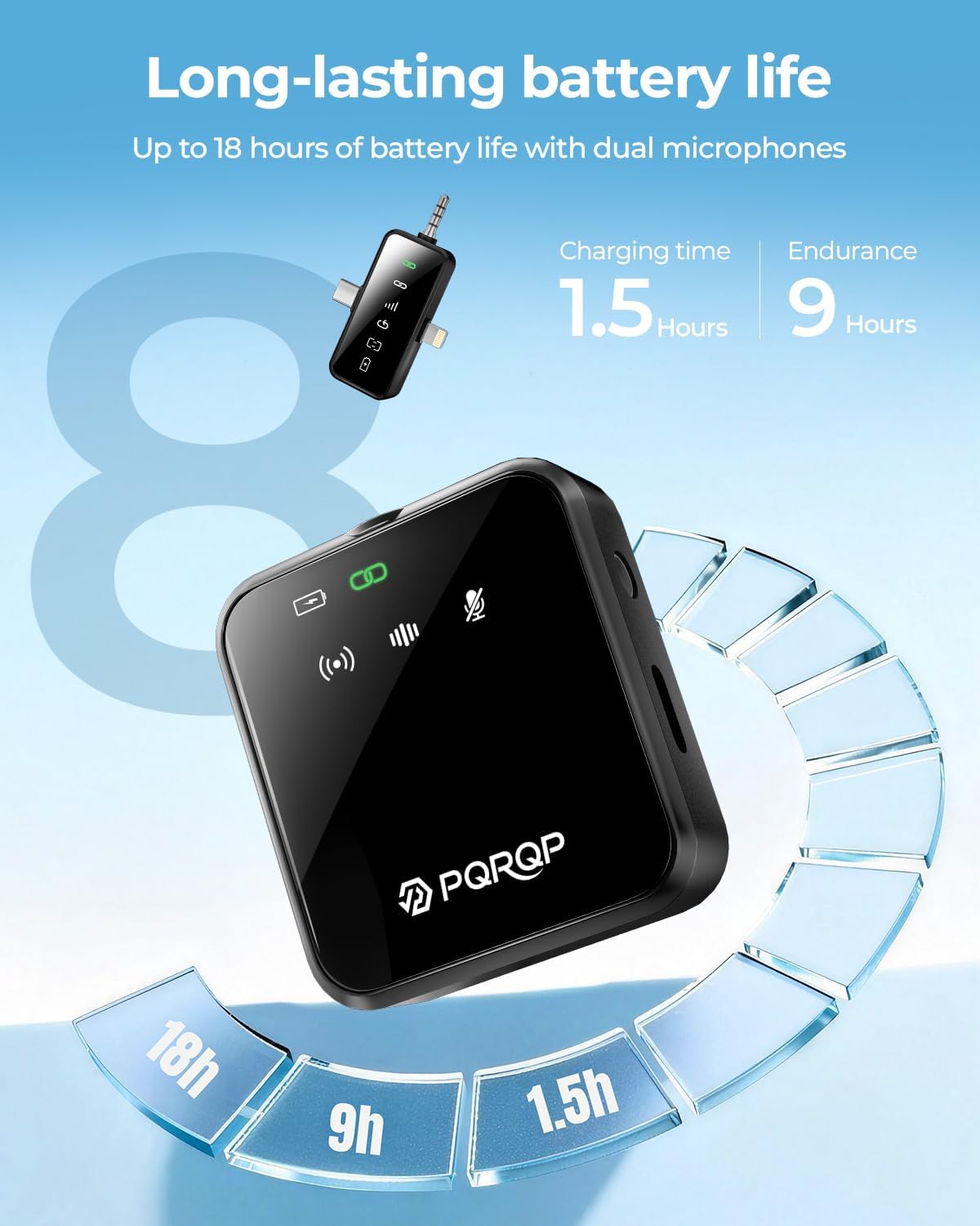PQRQP Mini micrófono inalámbrico 3 en 1 para iPhone, Android, cámar...