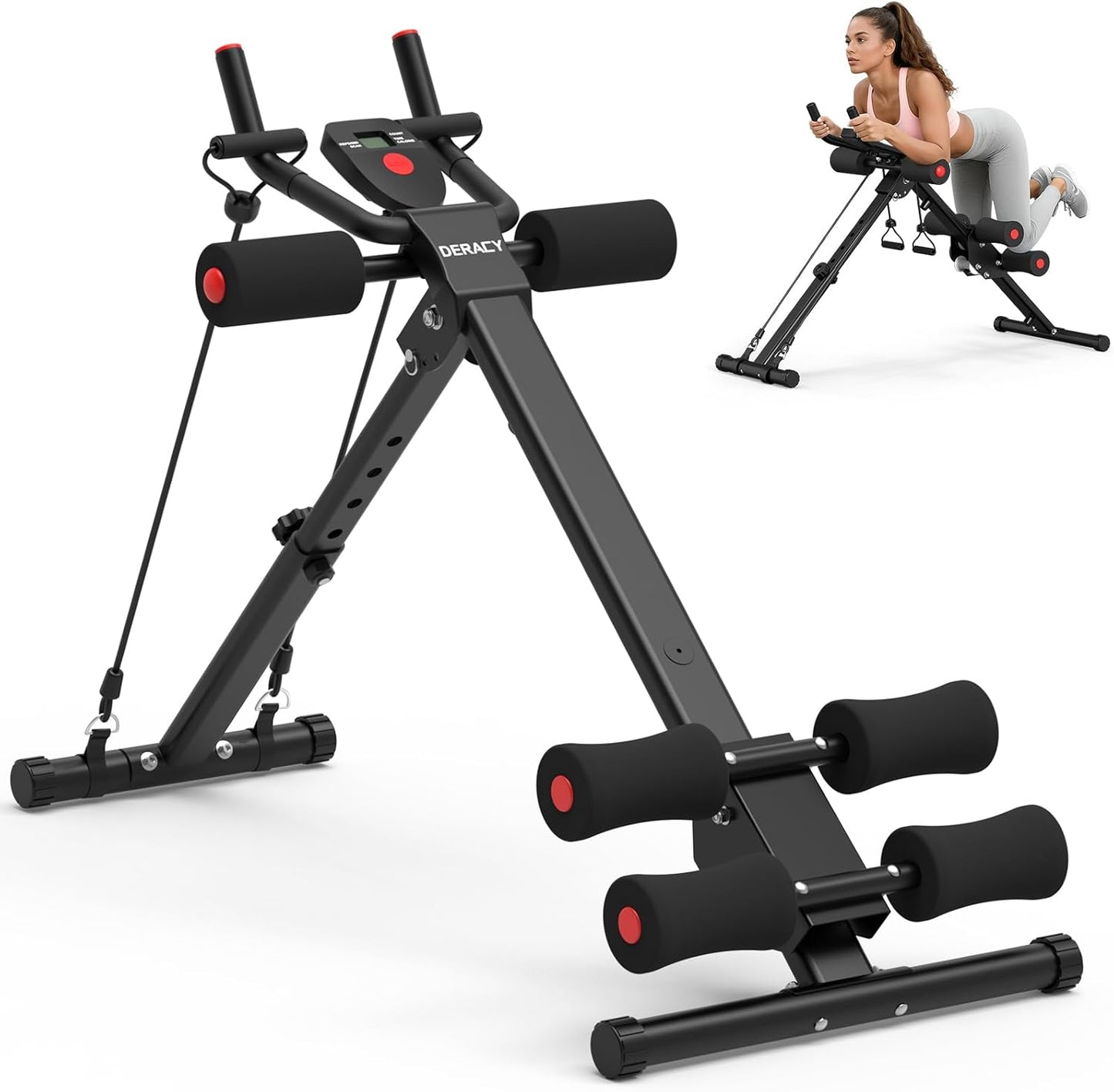 DERACY Máquina de entrenamiento abdominal ajustable para abdominale...