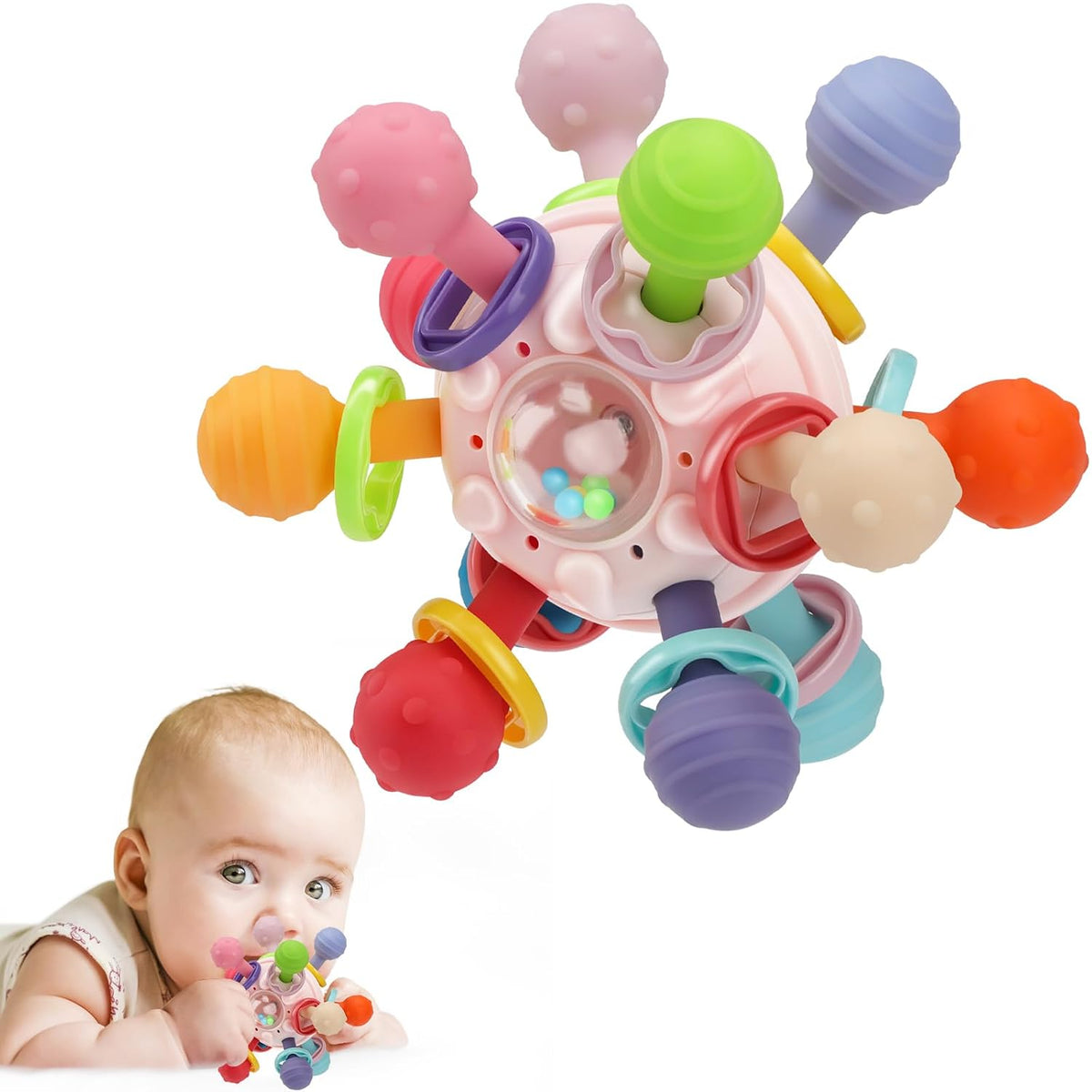 TOHIBEE - Juguete sensorial Montessori de dentición para bebés, de...