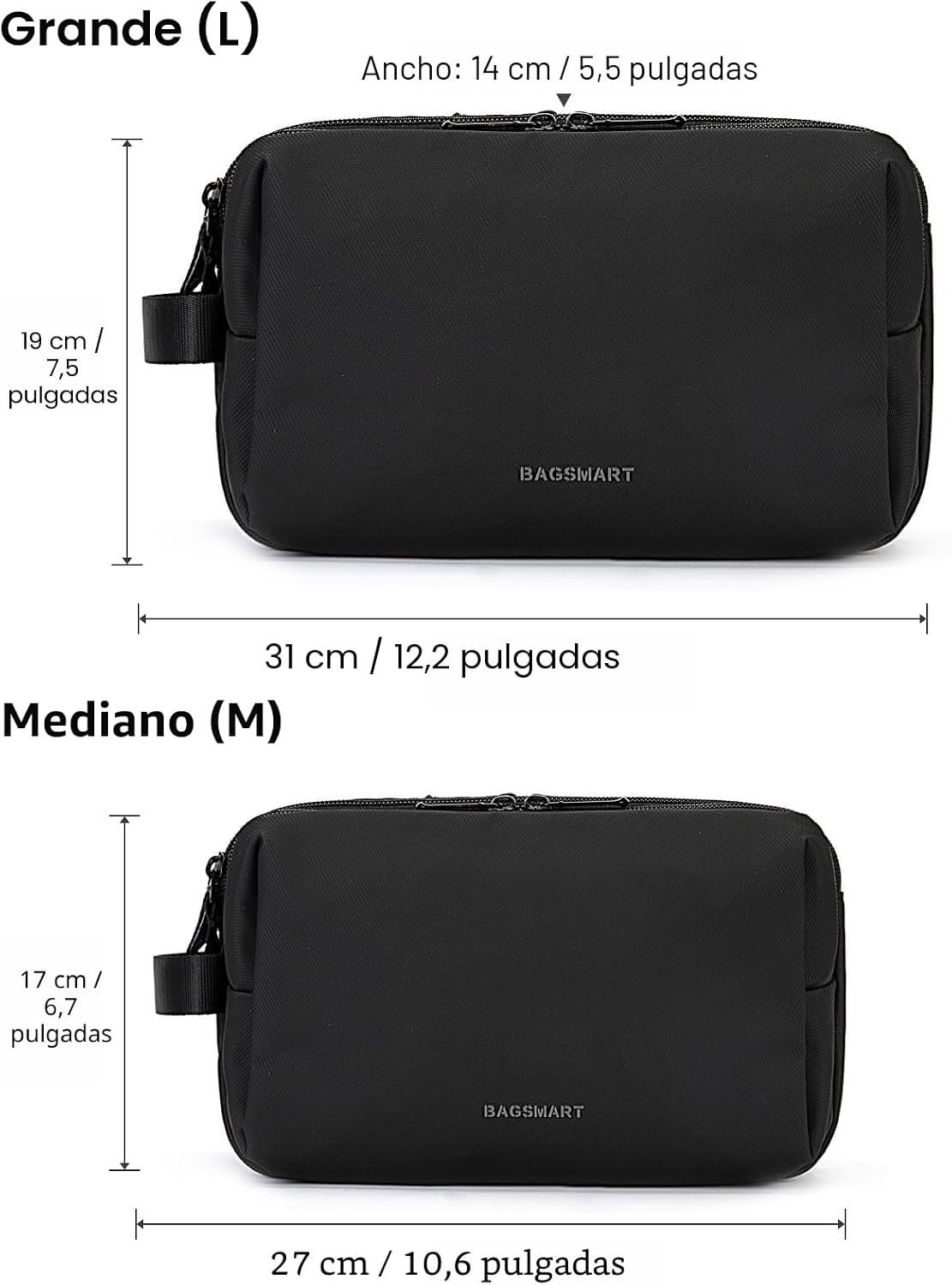 BAGSMART Neceser de Aseo para Hombre, Organizador de Viaje Dopp Kit...