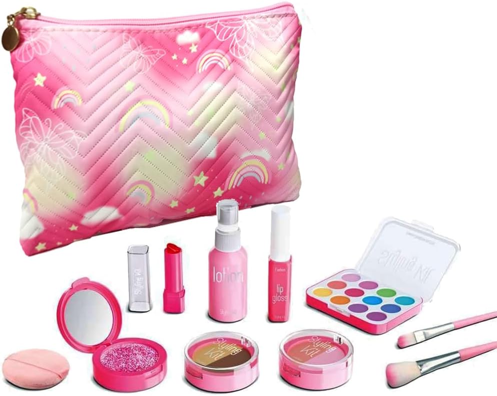 Kit de maquillaje de juguete para niñas, juego de cosméticos de 11...