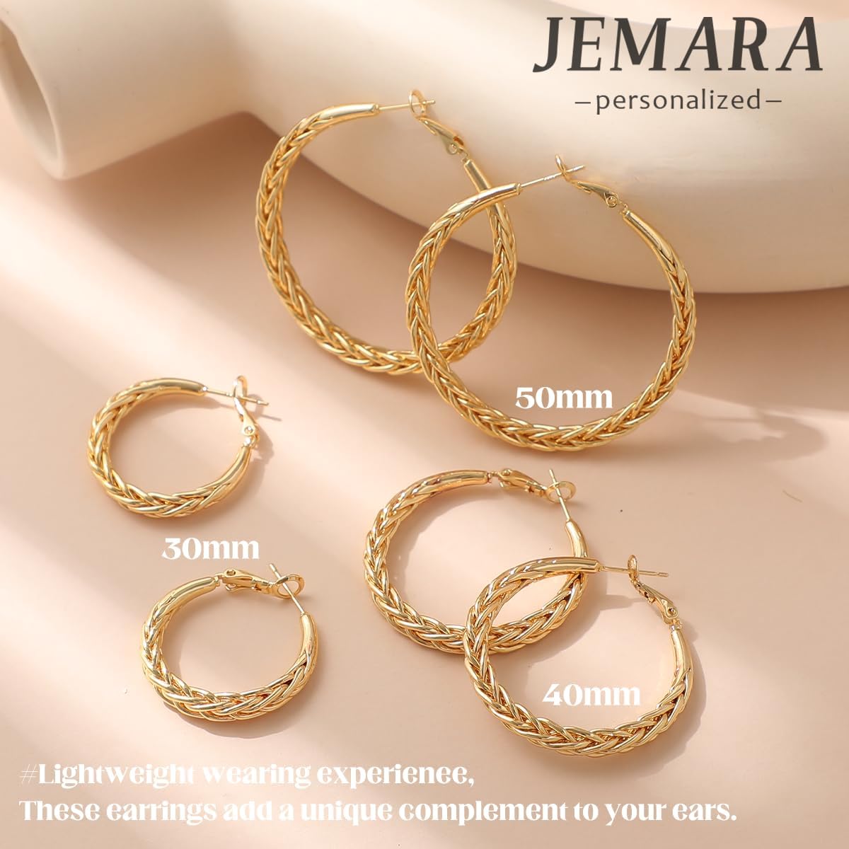JEMARA Pendientes de Aro de Plata para Mujer a la Moda Hipoalergéni...
