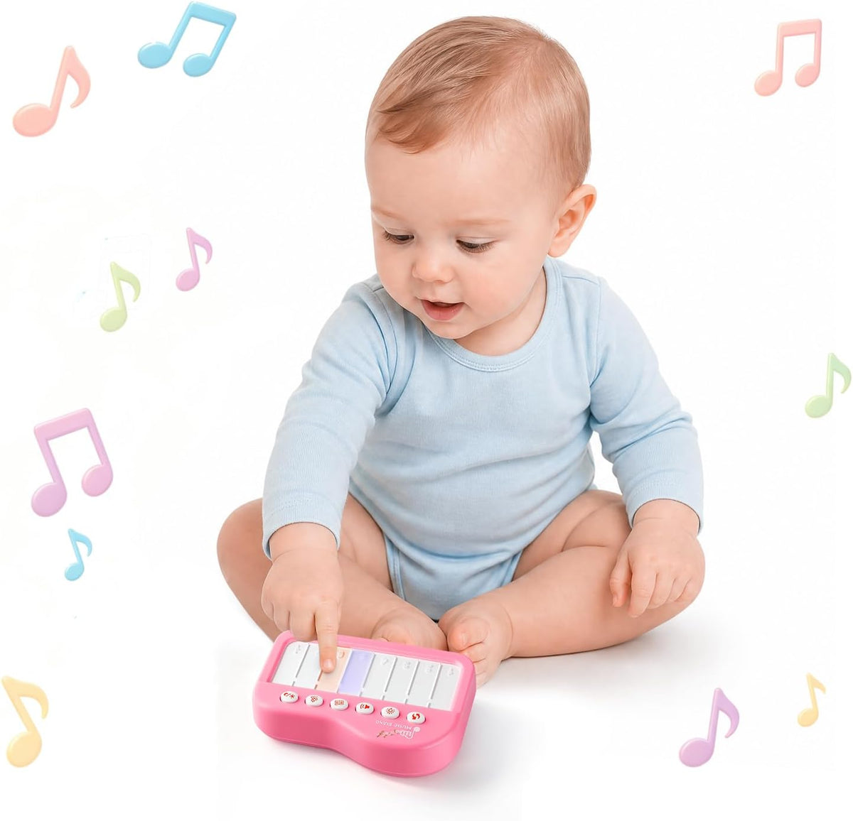 Piano de bebé Touch-Play, piano musical iluminado de juguete de reg...