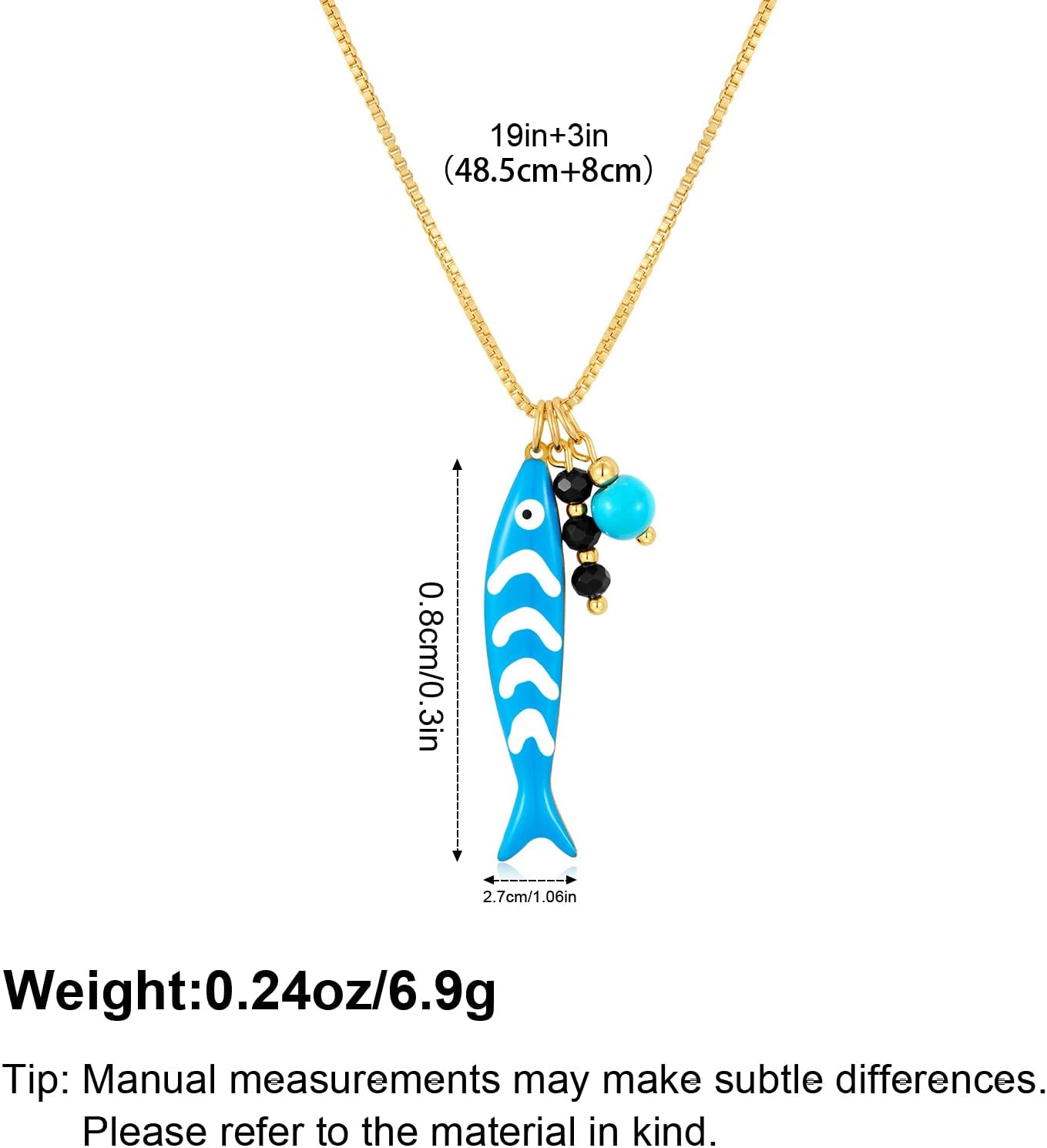 FILMOON Collar de pez para mujer, chapado en oro, colgante de pez,...