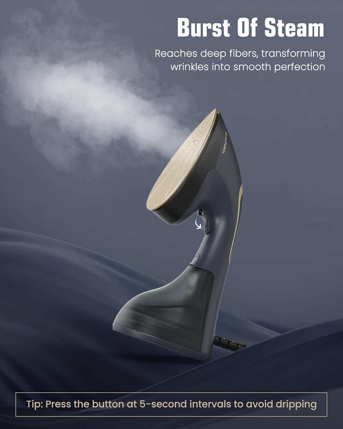BEAUTURAL Vaporizador para ropa, vapor y plancha 2 en 1, potente re...
