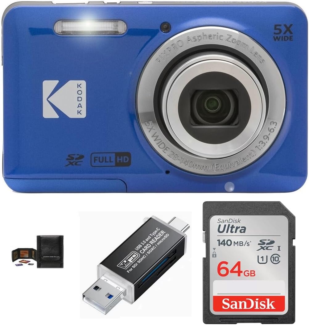 KODAK PIXPRO FZ55 - Paquete de cámara digital, incluye: Tarjeta de...