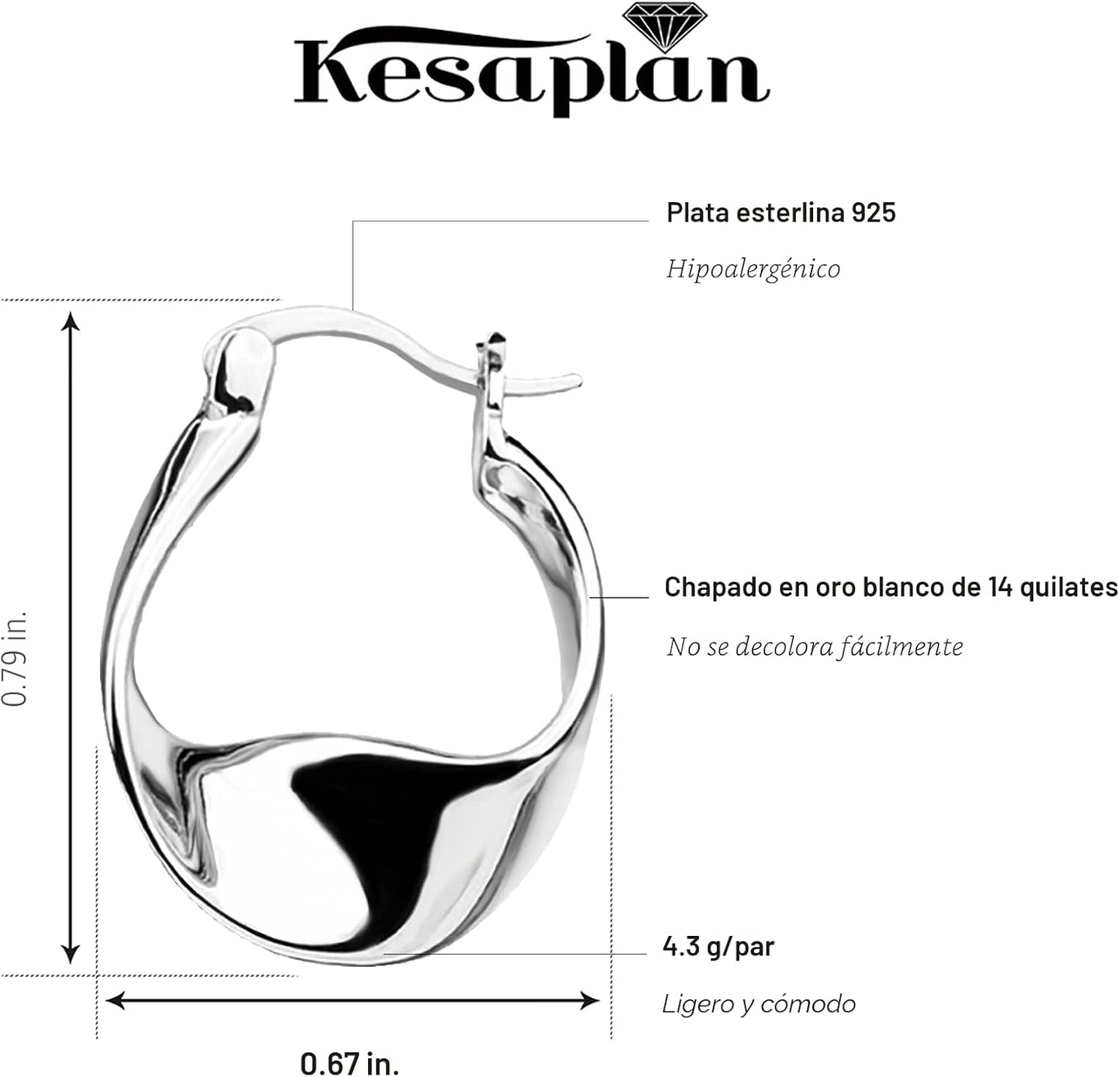 Aretes de Plata de Ley 925 Aretes de Aro de Plata para Mujeres Aros...