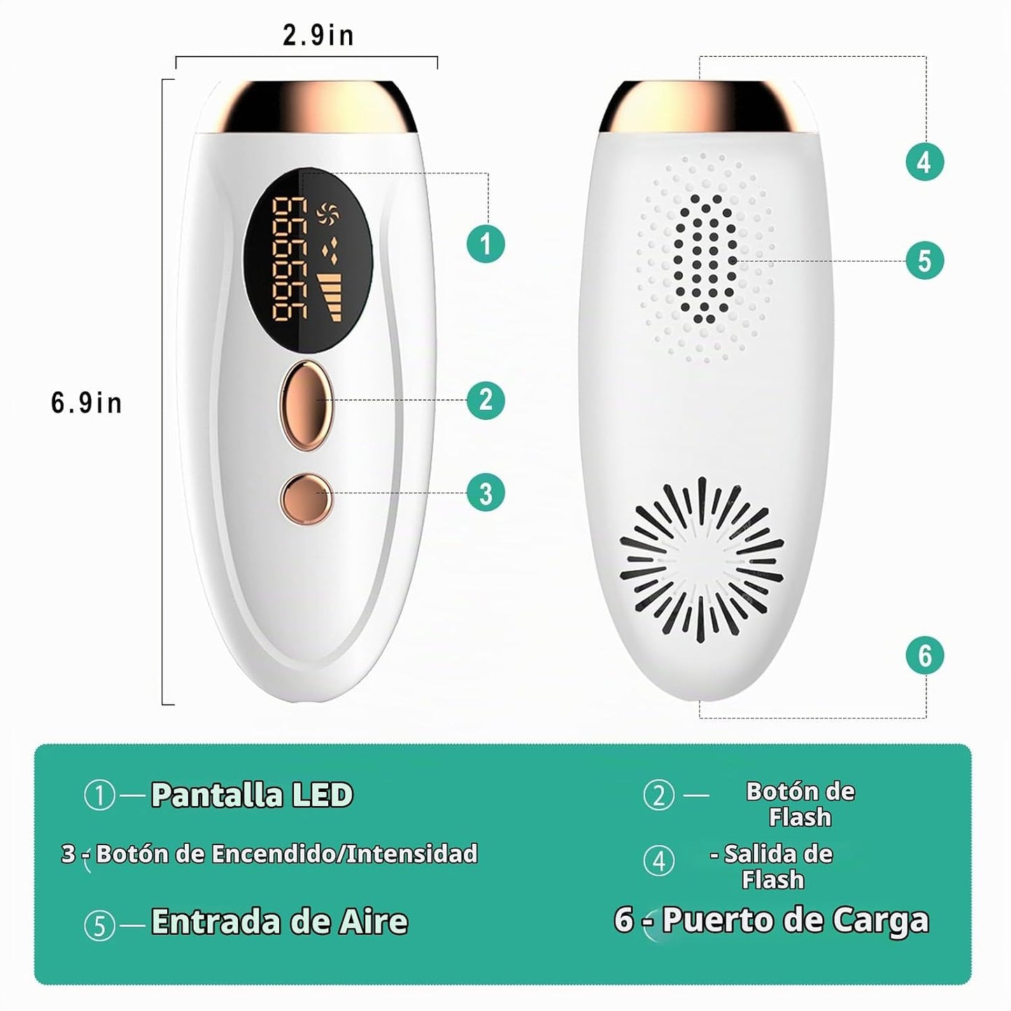 At-Home - Dispositivo de depilación láser IPL para mujeres y hombre...