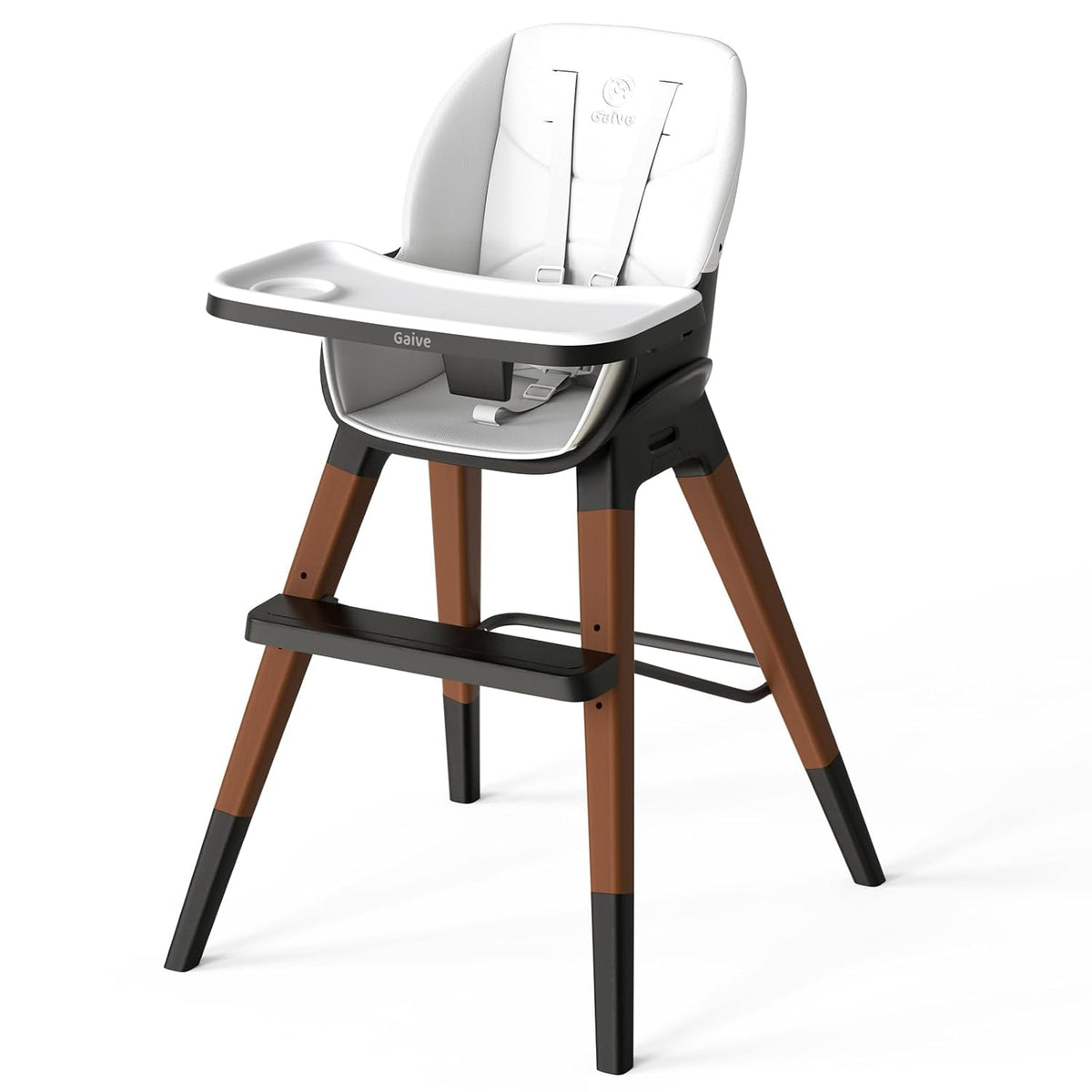 GAIVE Silla alta convertible de madera 8 en 1, silla alta ajustable...