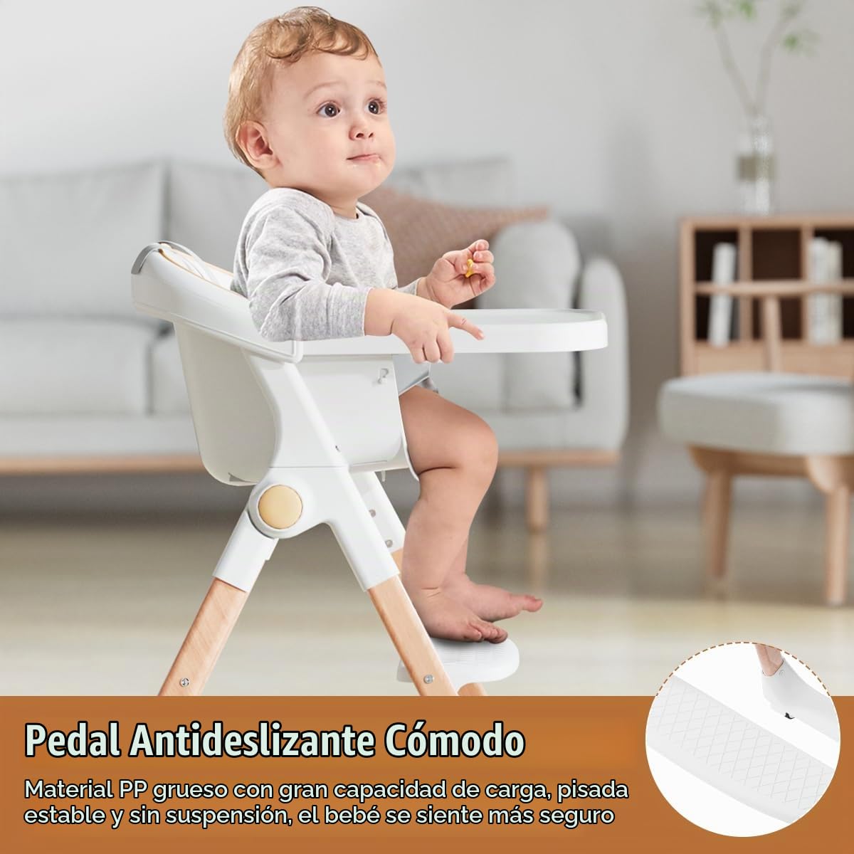 Silla alta para bebé, sillas altas para bebés y niños pequeños, sil...