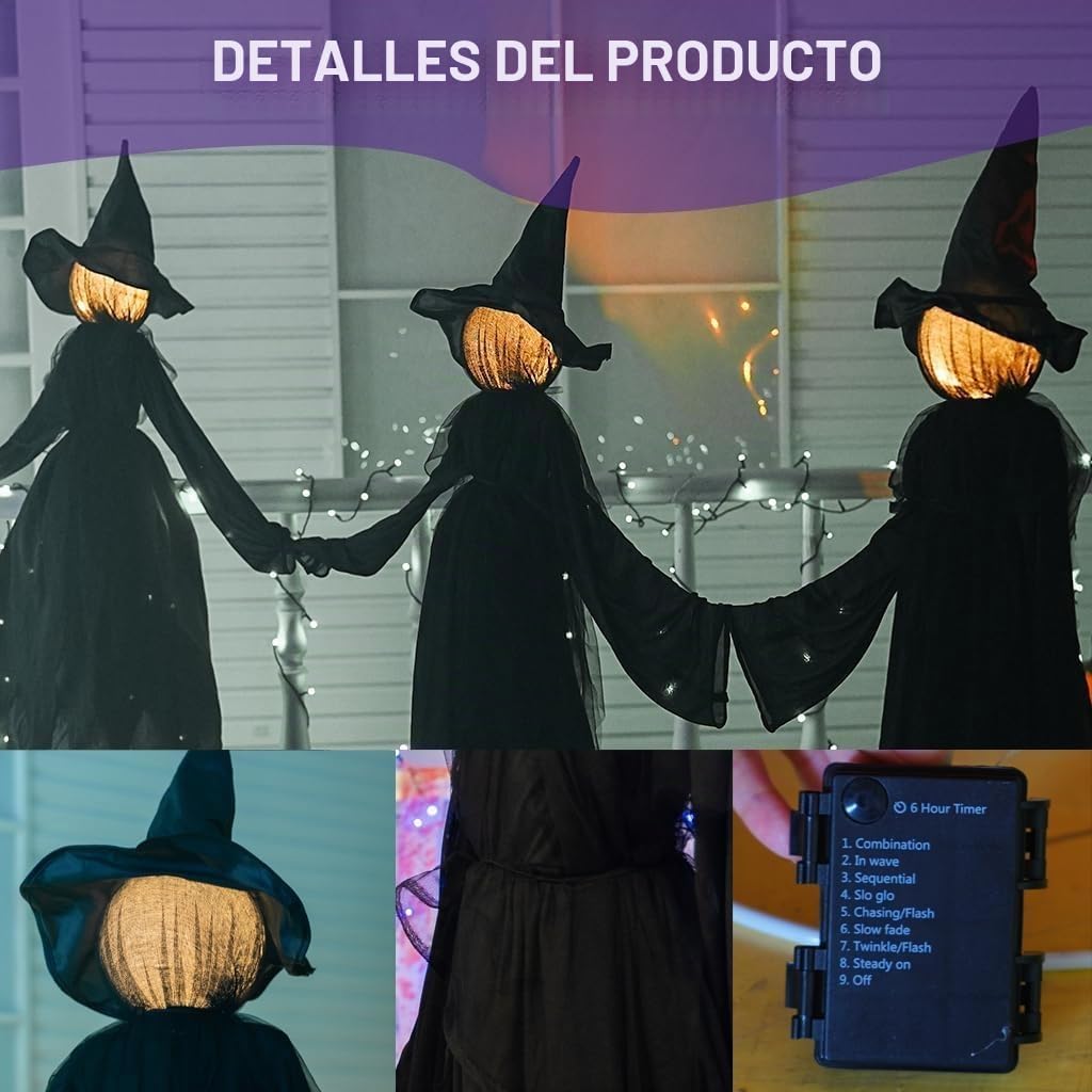 TW SHINE Decoración de bruja de Halloween para exteriores, juego de...