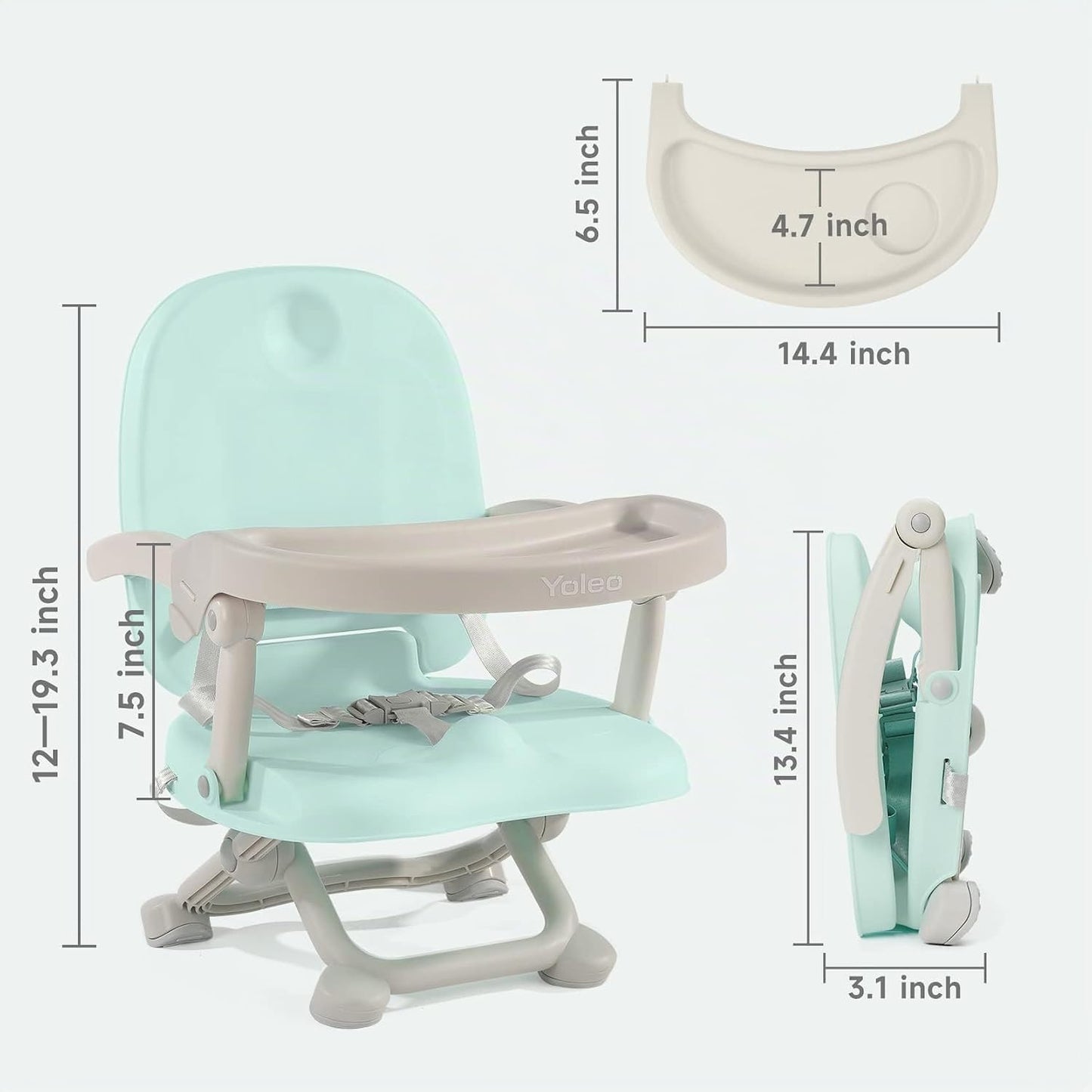 YOLEO Silla alta para bebé, asiento elevador para mesa de comedor,...
