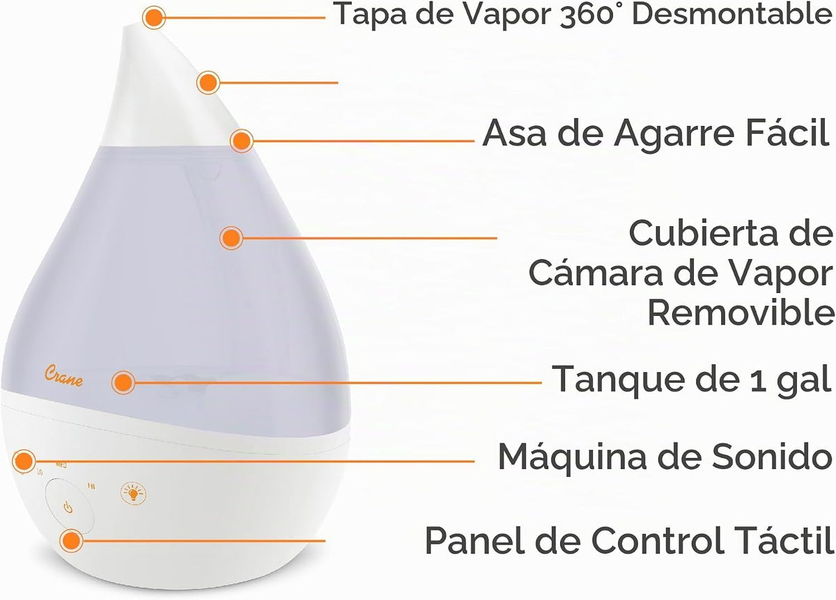 Crane Humidificador ultrasónico de niebla fría 4 en 1 con máquina d...