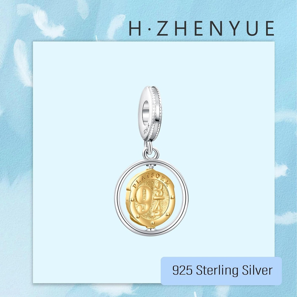 H.ZHENYUE Dijes de plata esterlina 925 con diseño de personaje de p...