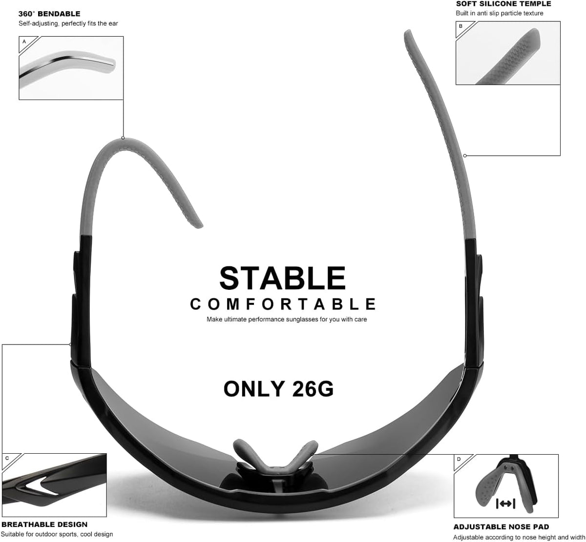 SEKKAF Gafas de sol deportivas polarizadas para hombres y mujeres,...