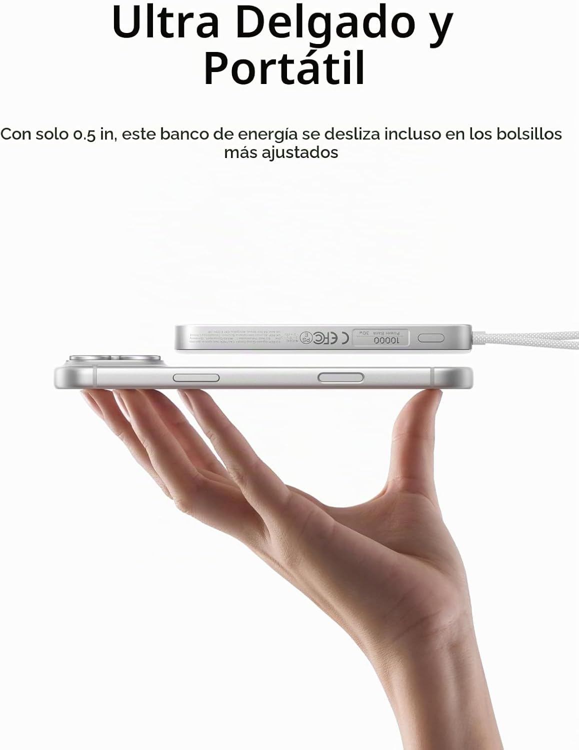 UGREEN Magflow Air Qi2 - Banco de energía magnético de 10000 mAh, c...
