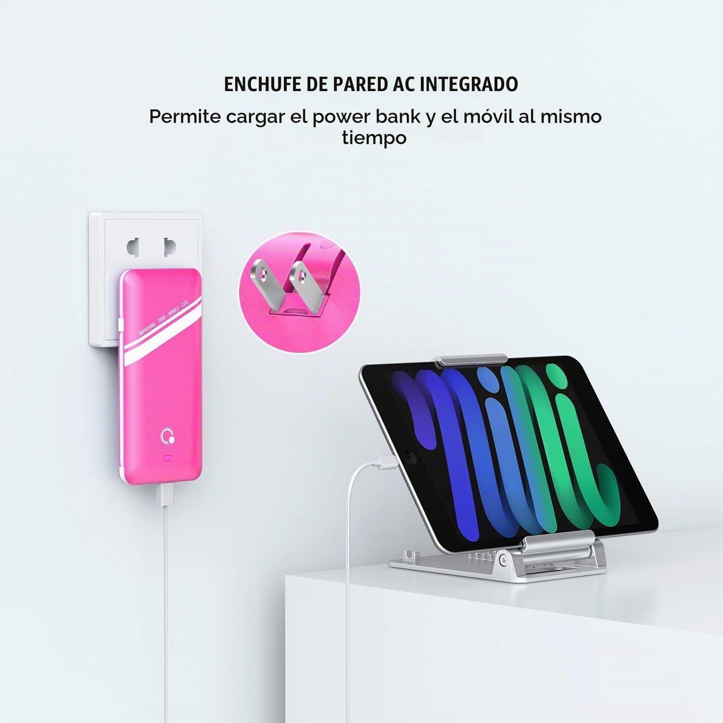 Cargador portátil Q Slim de 10000 mAh, batería externa de 4 salidas...