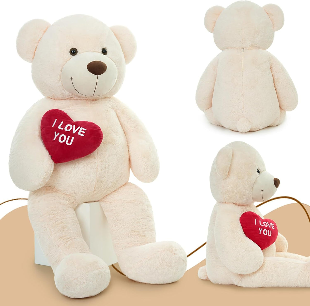 MaoGoLan Oso de Peluche Gigante de 5 Pies de Altura - Corazón Rojo...