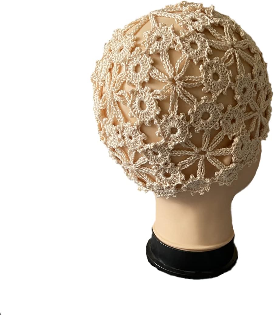 ALLDECOR Gorro de punto hecho a mano con estampado floral para muje...