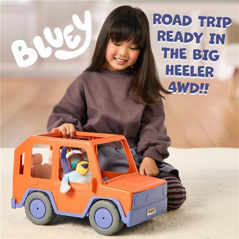 Bluey Big Heeler 4WD Gran Coche de Juguete, Coche de Juguete Intera...