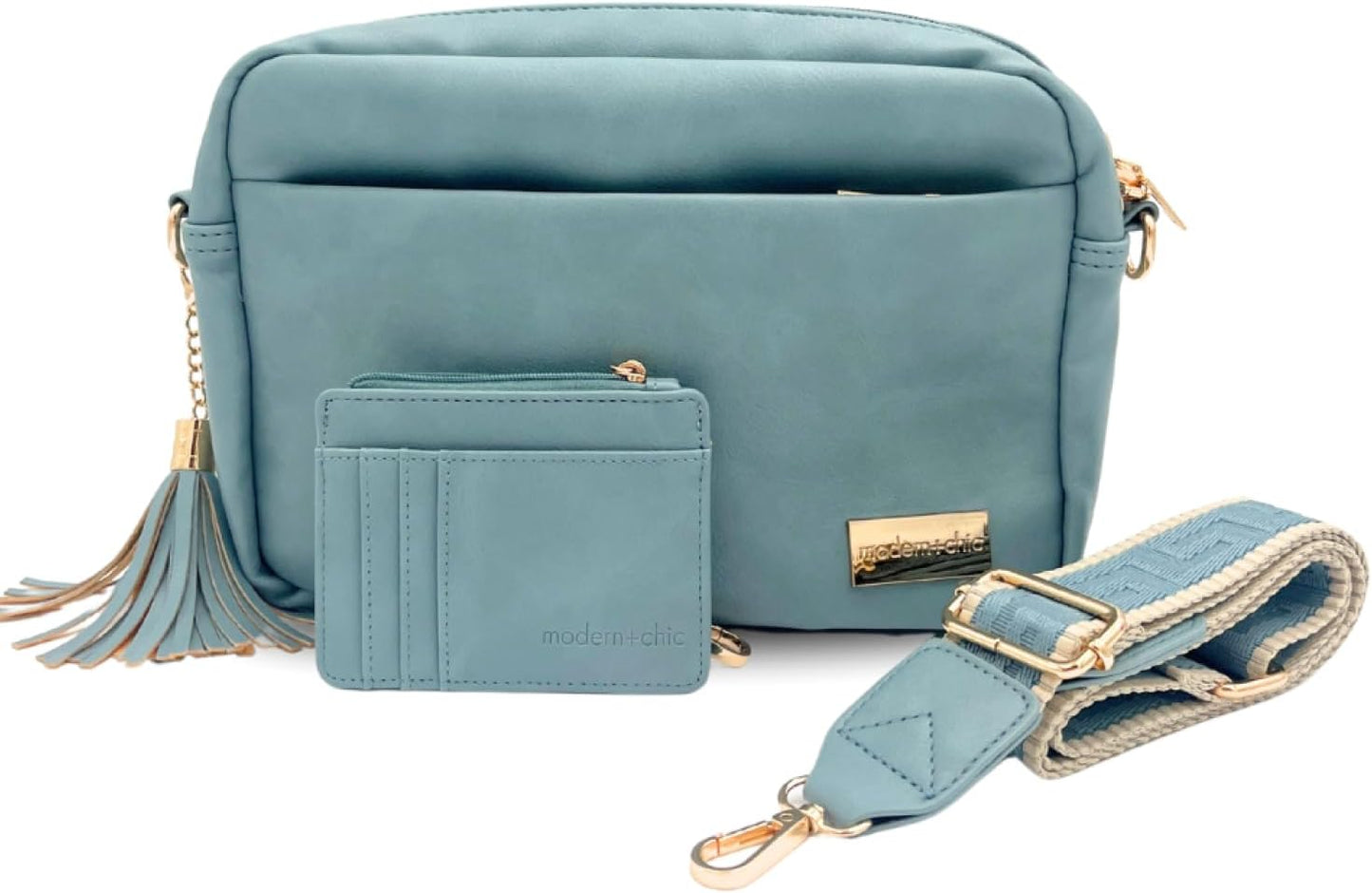 Modern+Chic Bolso cruzado Alice: bolso de cuero vegano con amplios...