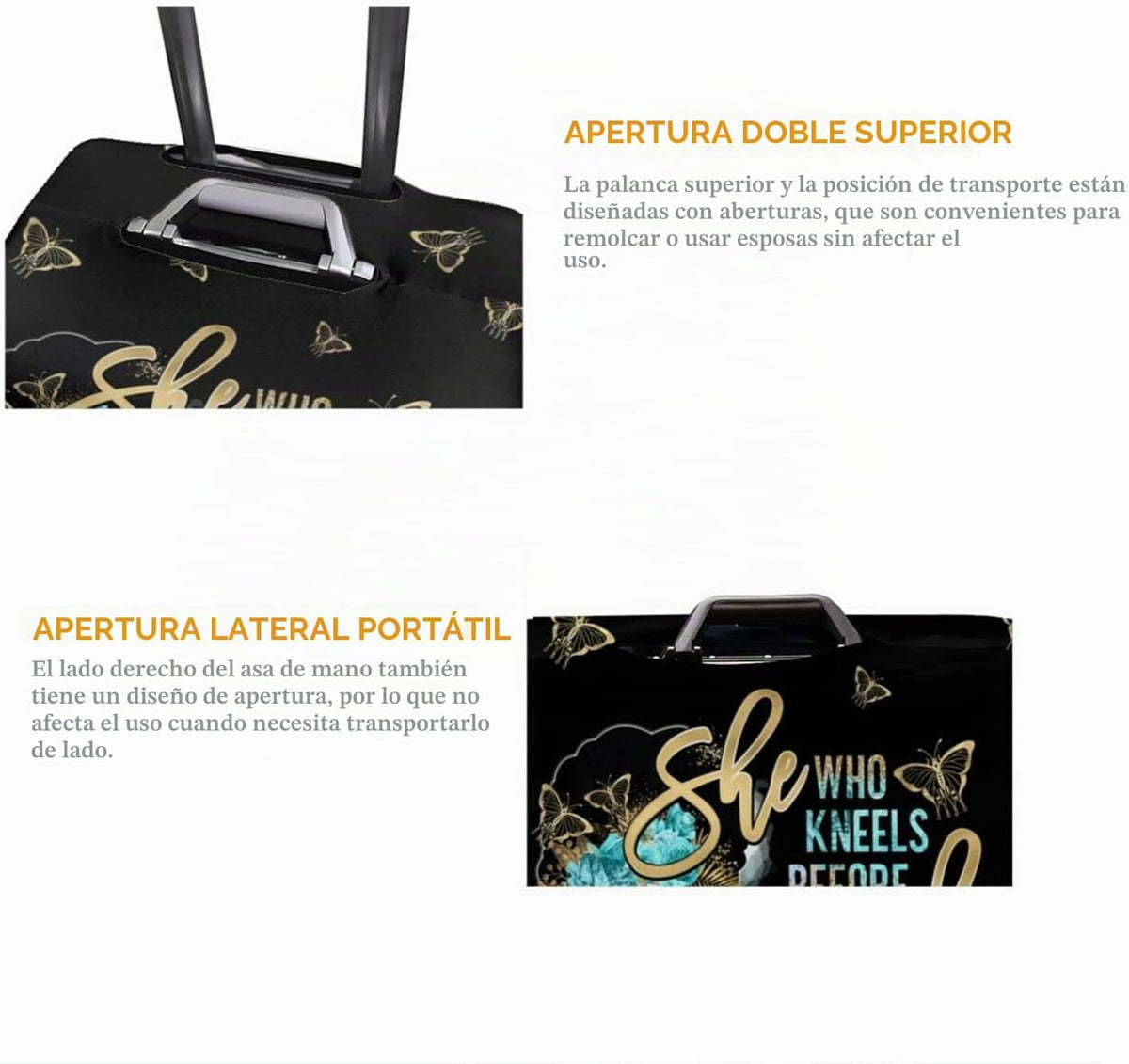 Hepmant Protector de maleta de viaje para mujer afroamericana, elás...