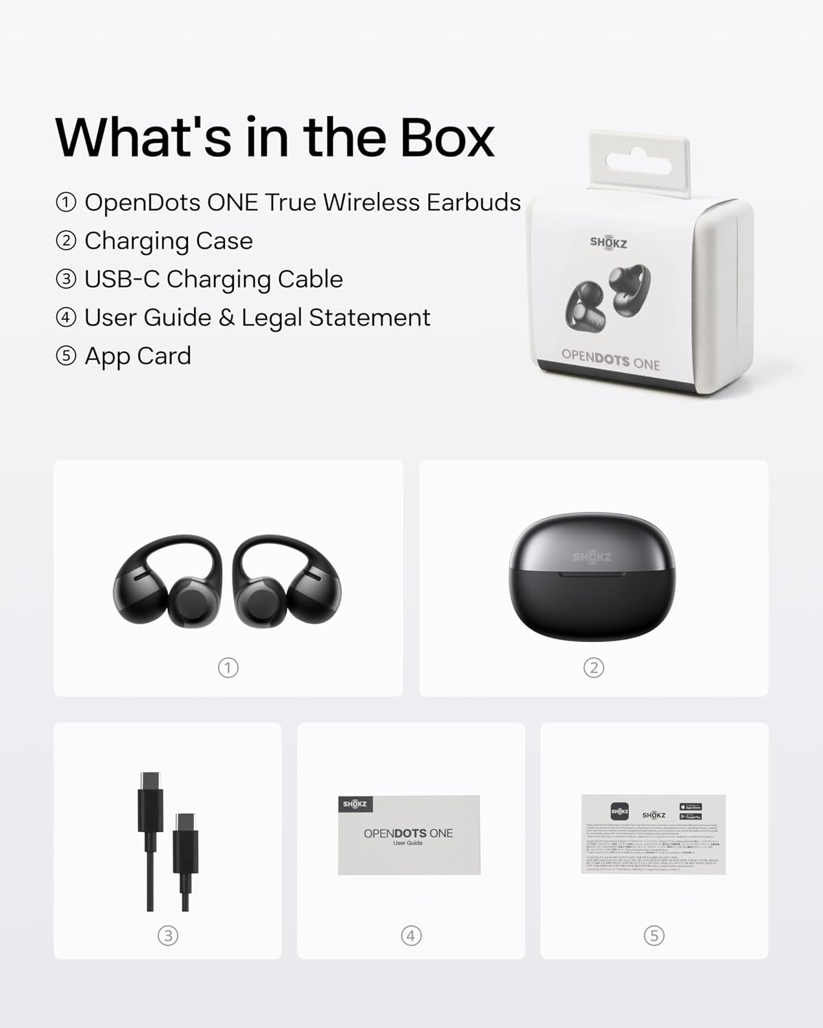 SHOKZ OpenDots ONE - Auriculares de oído abierto, Auriculares de cl...