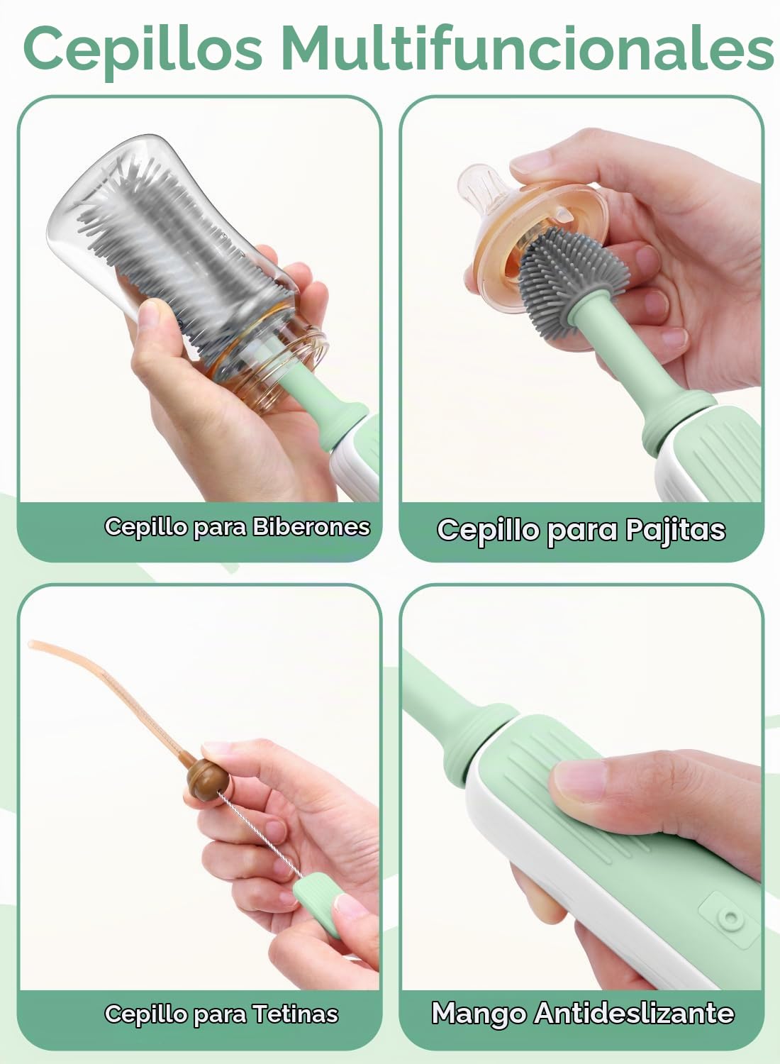 Yasew Limpiador eléctrico de cepillo para botellas, juego de viaje...