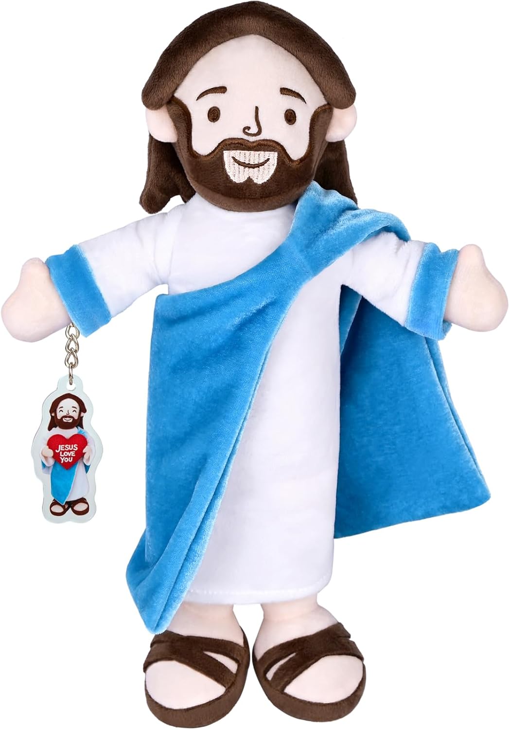 Enryounr Jesús de peluche, muñeco de peluche religioso con túnica a...
