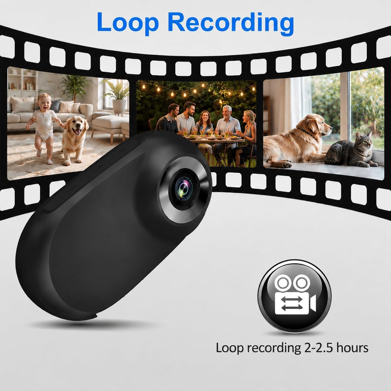 ehomful HD 1080P - Collar de cámara para gatos con grabación de vid...