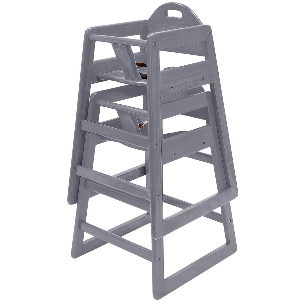 Silla alta de madera para bebés y niños pequeños, silla alta apilab...