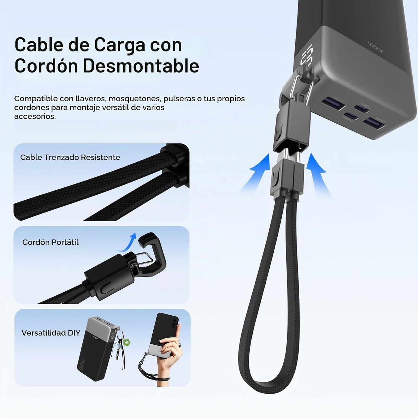 JUOVI Cargador portátil del ordenador portátil del banco 90W 20000m...
