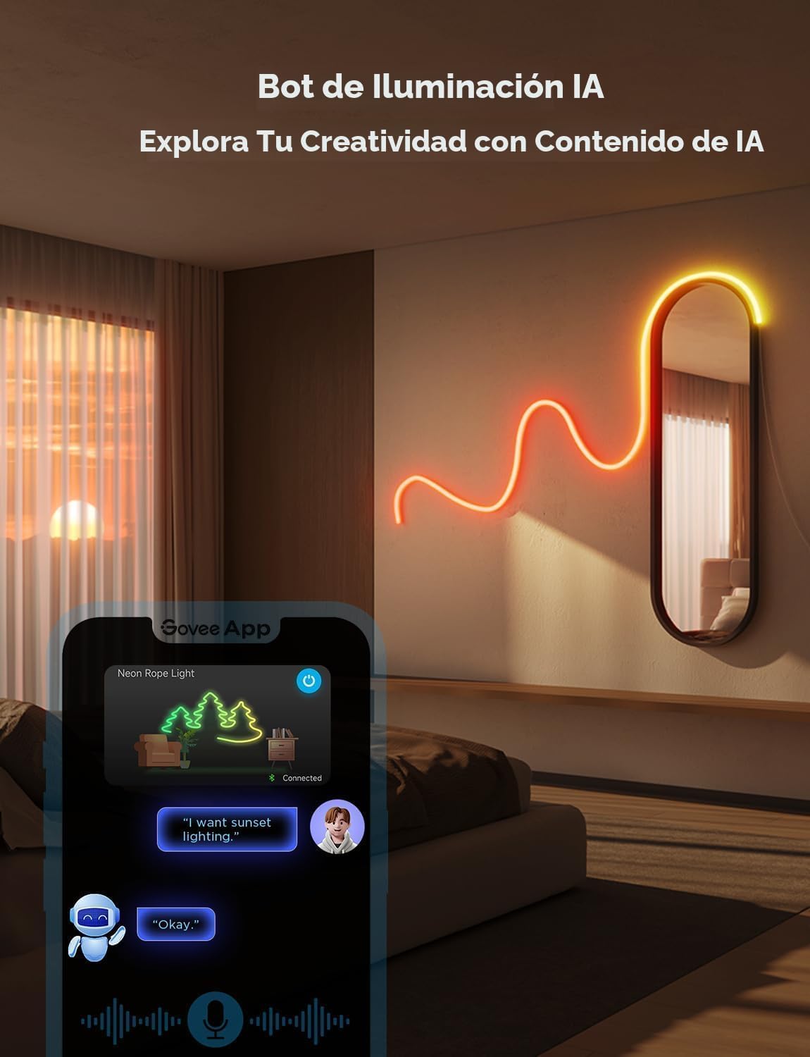 Govee Luces de neón RGBIC de 32.8 pies que funcionan con materia, A...