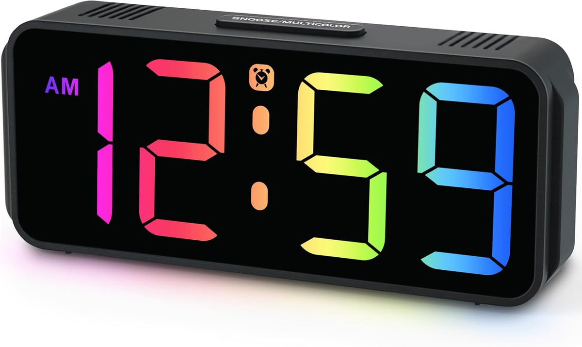 Peakeep - Reloj despertador digital pequeño y bonito, enchufable pa...