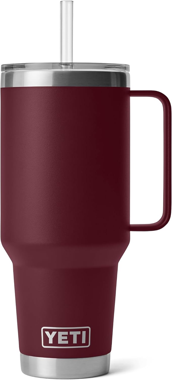 YETI Rambler - Vaso de viaje con asa y tapa con popote, 42 onzas, v...