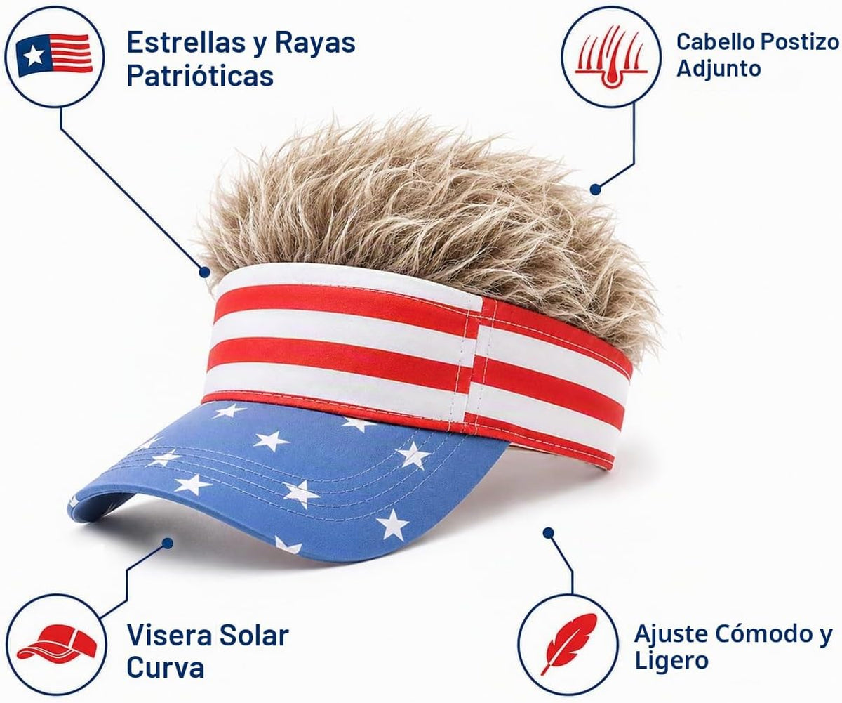 Gorra con visera para hombre con cabello falso, gorra con cabello p...