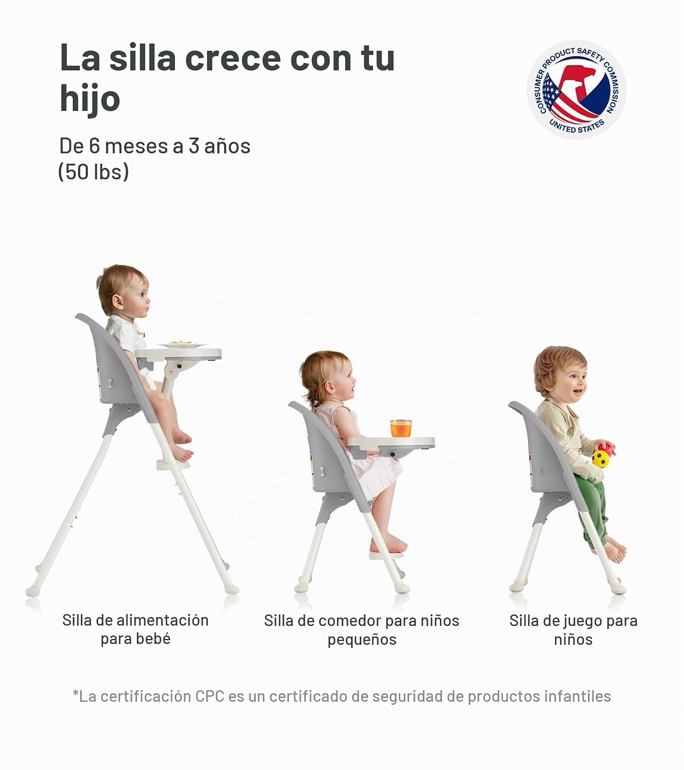 Mallify Silla alta plegable, silla alta portátil para bebé que ahor...