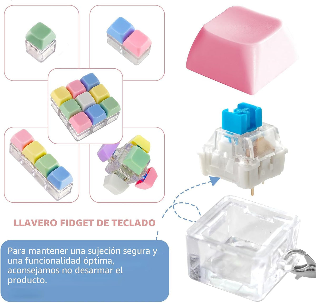 XQC Paquete de 5 Juguetes Fidget de Teclado - Juguete de Alivio de...
